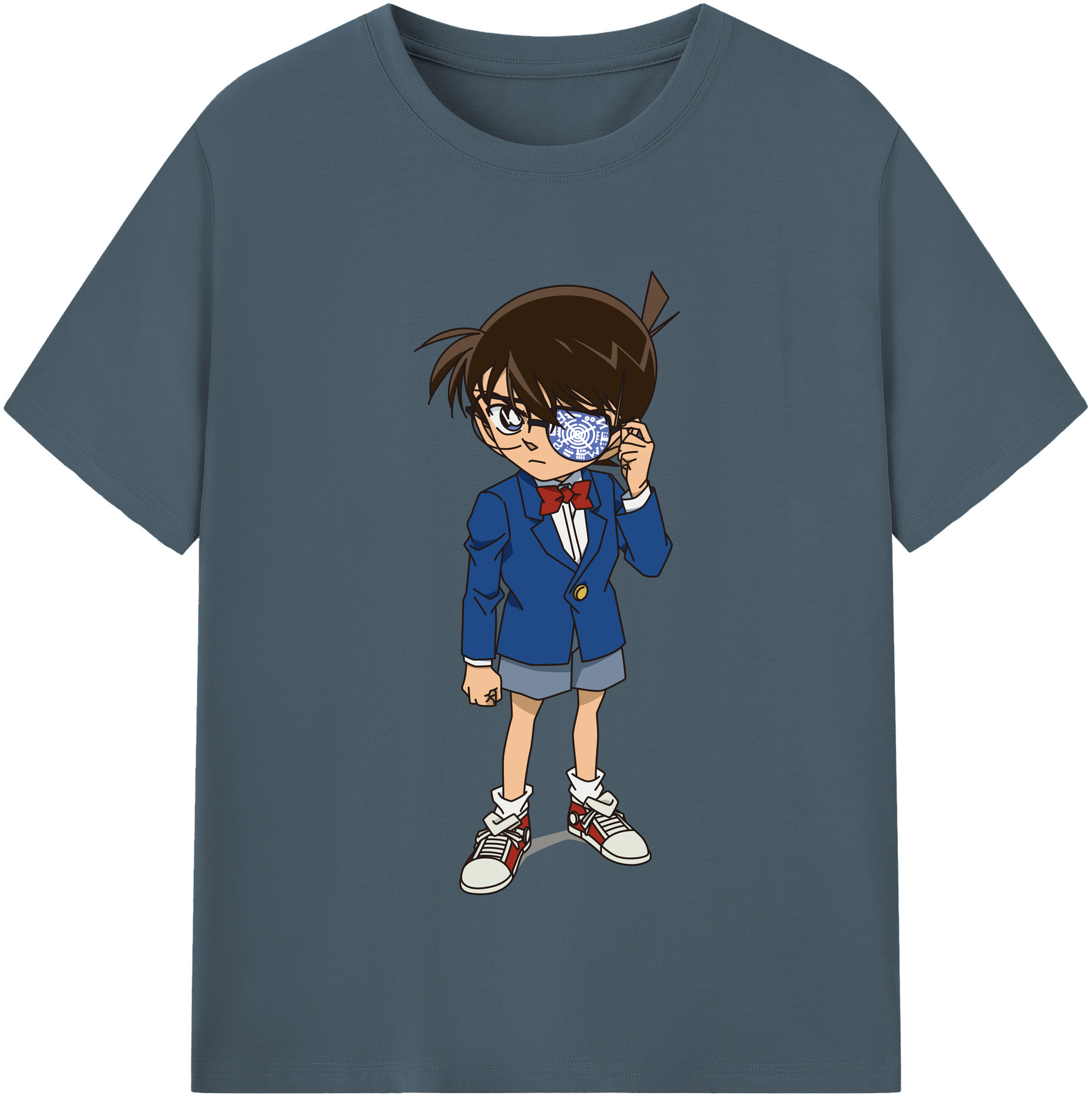 （画像用） 名探偵コナン 江戸川 コナン Detective Conan Conan Edogawa 綿100％半袖Tシャツ（フロントプリント）
